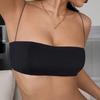 Černá tenká podprsenka typu bralette s křížovým designem na zádech