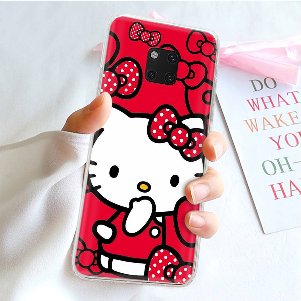 JZ23 Hello Kitty Transparent Case for Samsung A04 A14 A23 M33 M53 Realme 10 9 C35 C55 VIVO Y02 X80 Infinix Hot 30 Note 11 Tecno Spark 8P Pro