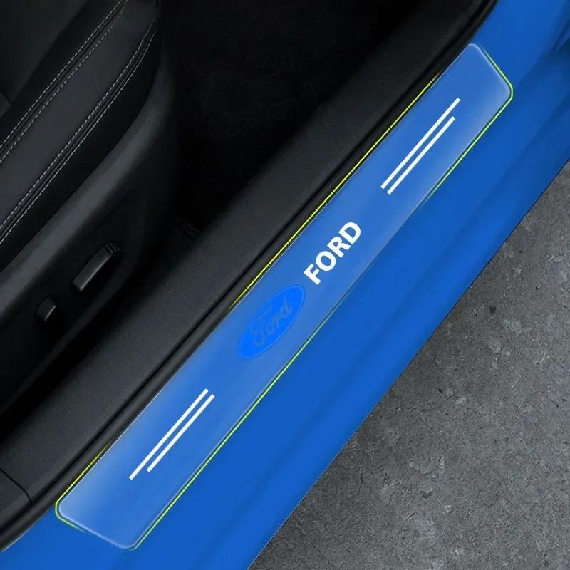 New 2026 Car Sticker 4x Car Transparent Car Door Threshold Sill Protective Film For Ford Focus 2 MK2 3 4 MK3 MK4 ST Mondeo Suit