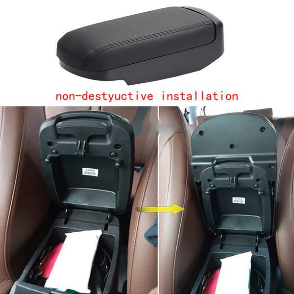 Black PU+Plastic Center Armrest Cover for Hyundai Creta