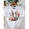 European Sizes Women'S Science And Plant Lab Floral Print T-Shirt | Short-Sleeved Crewneck Casual Top with Beaker And Test Tube Designs