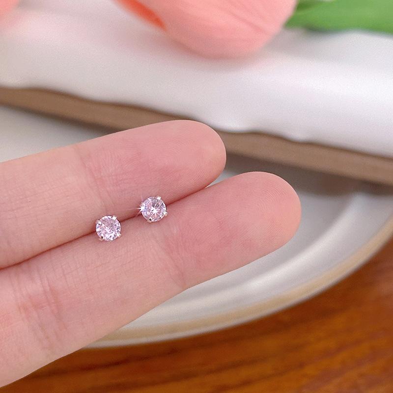 Lehce luxusní jednoduché barevné zirkonové pecky, niche designové náušnice, vysoký temperament, svěží náušnice