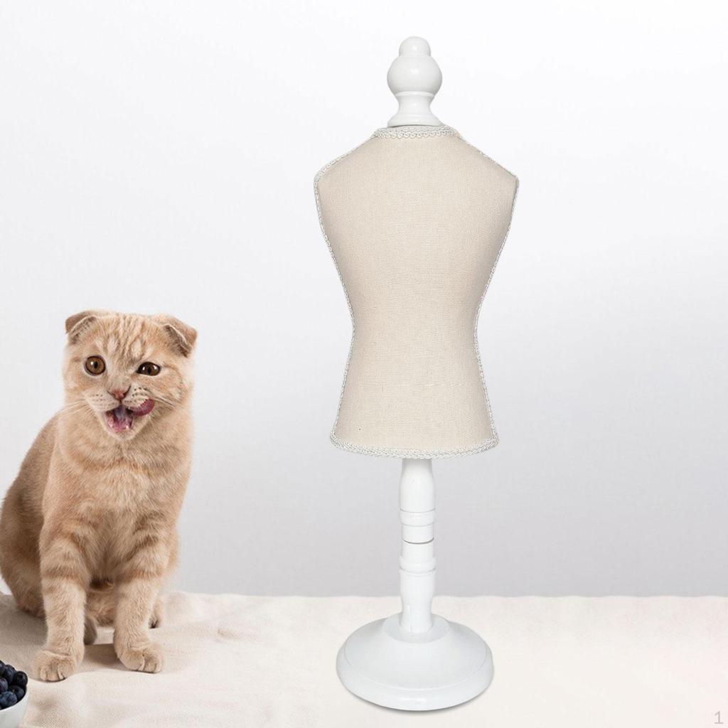-Shape Mannequin Stand, Pet Dress Display Holder, Wooden Display, Doll Clothes Stand