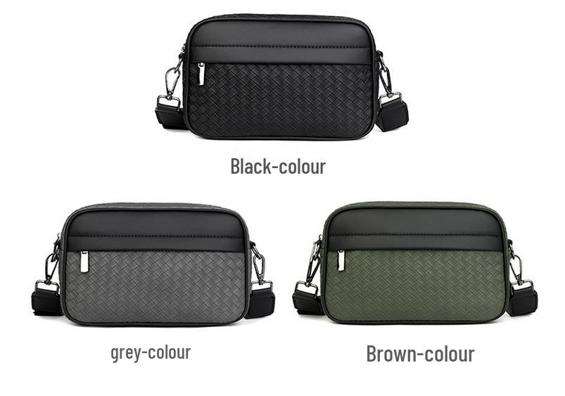 Men's Crossbody Woven Square Bag - Casual, Trendy, Sporty, High-Grade Business Storage