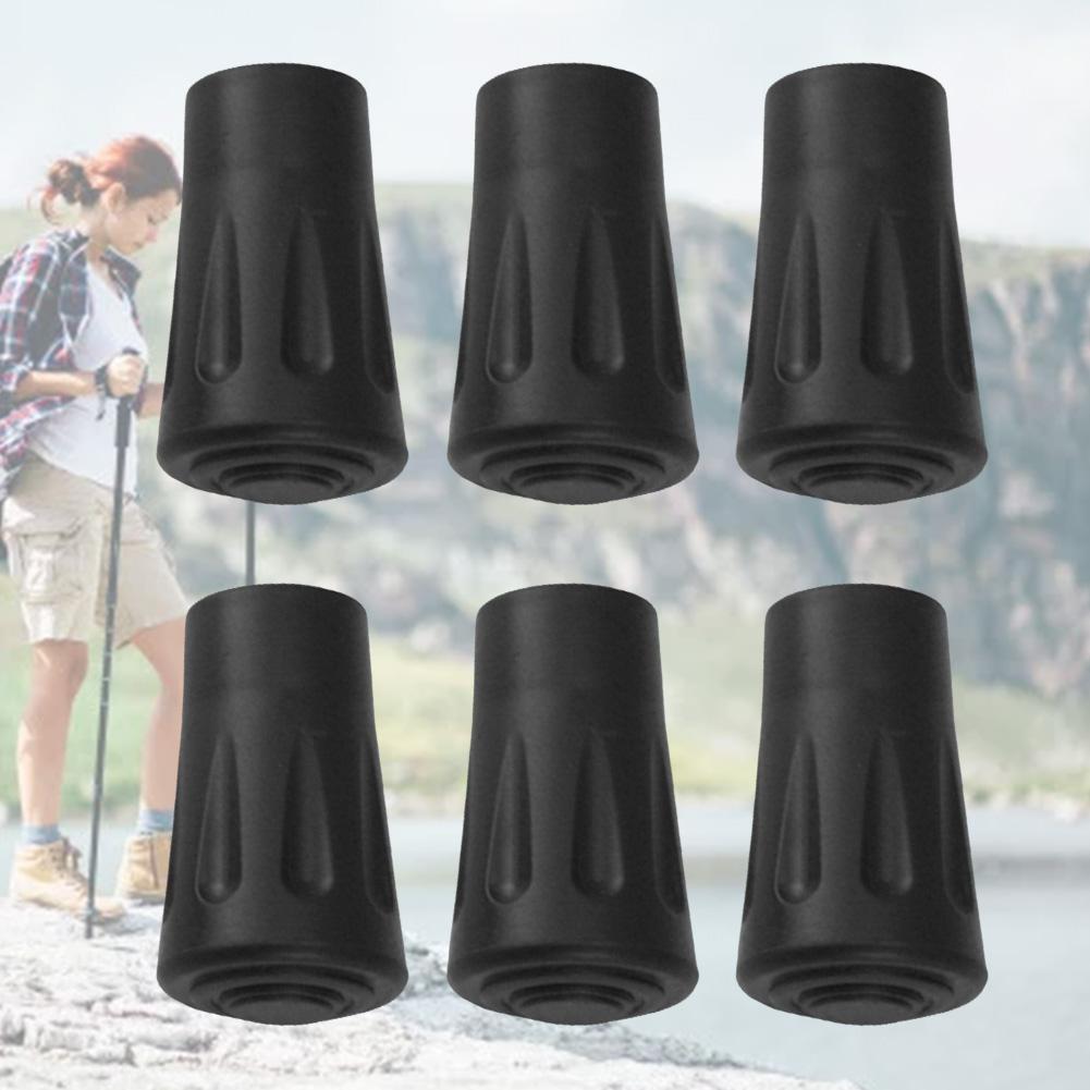 6pcs Non-slip Trekking Sticks Protector Cap Tip Walking Stick Bottom Pads Cover Buffer Lightweight for Climbing Hiking