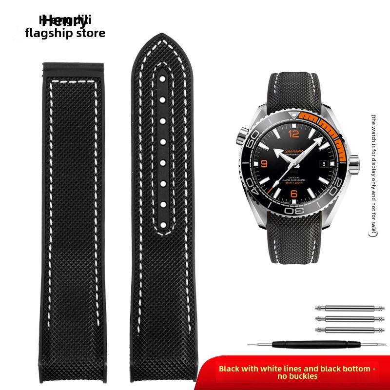 For Omega Seamaster 300 Observatory Ocean Universe 600 Nylon Rubber Silicone men WatchBand 20mm 21mm 22mm Watch Strap Bracelet