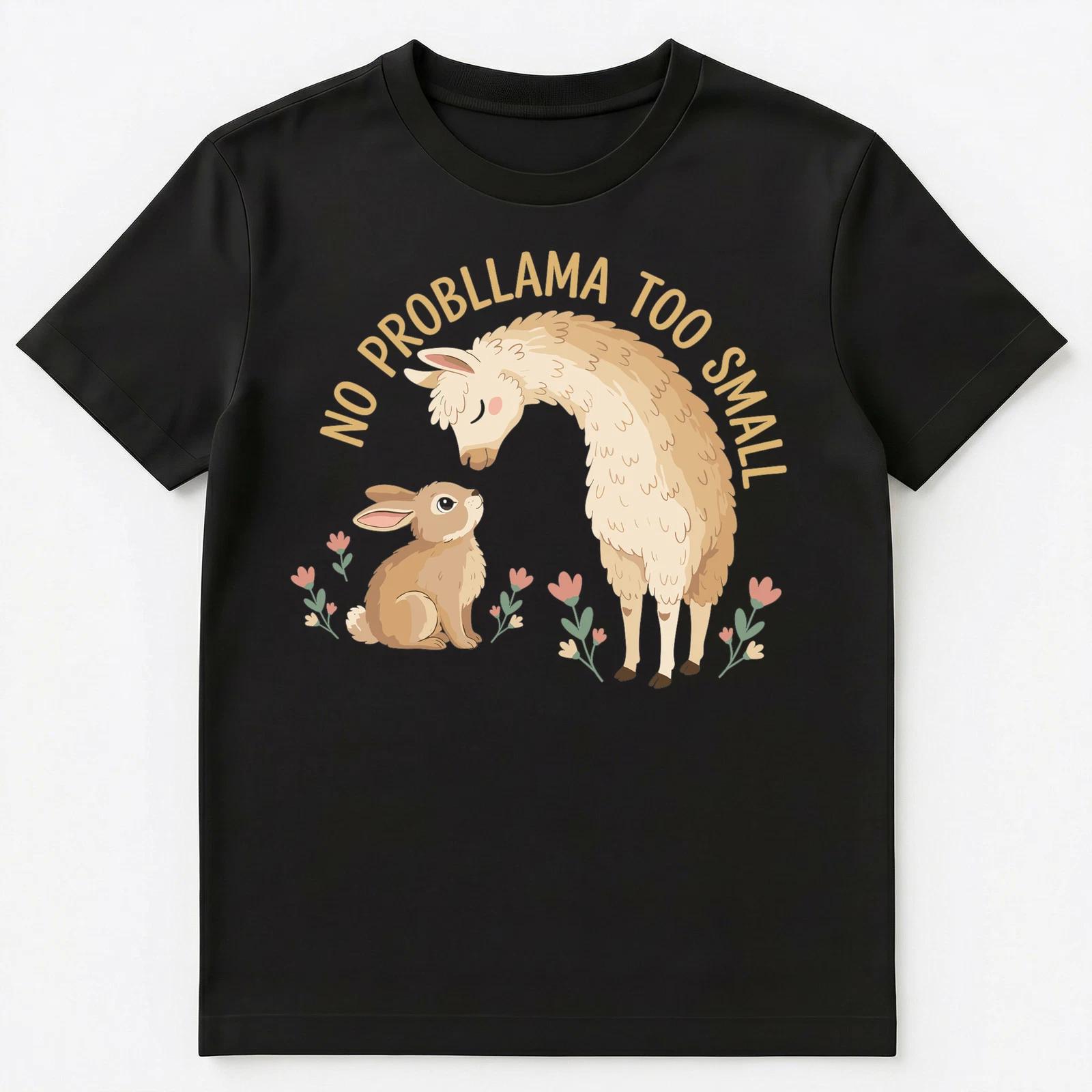 

No Probllama Too Small Cute Motivational Design Unisex T-Shirt 4XL