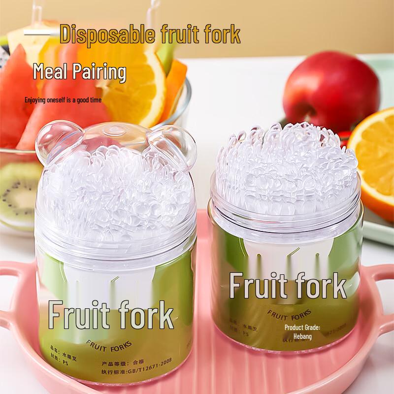 Pabei Disposable Bamboo-Textured Plastic Fruit Forks