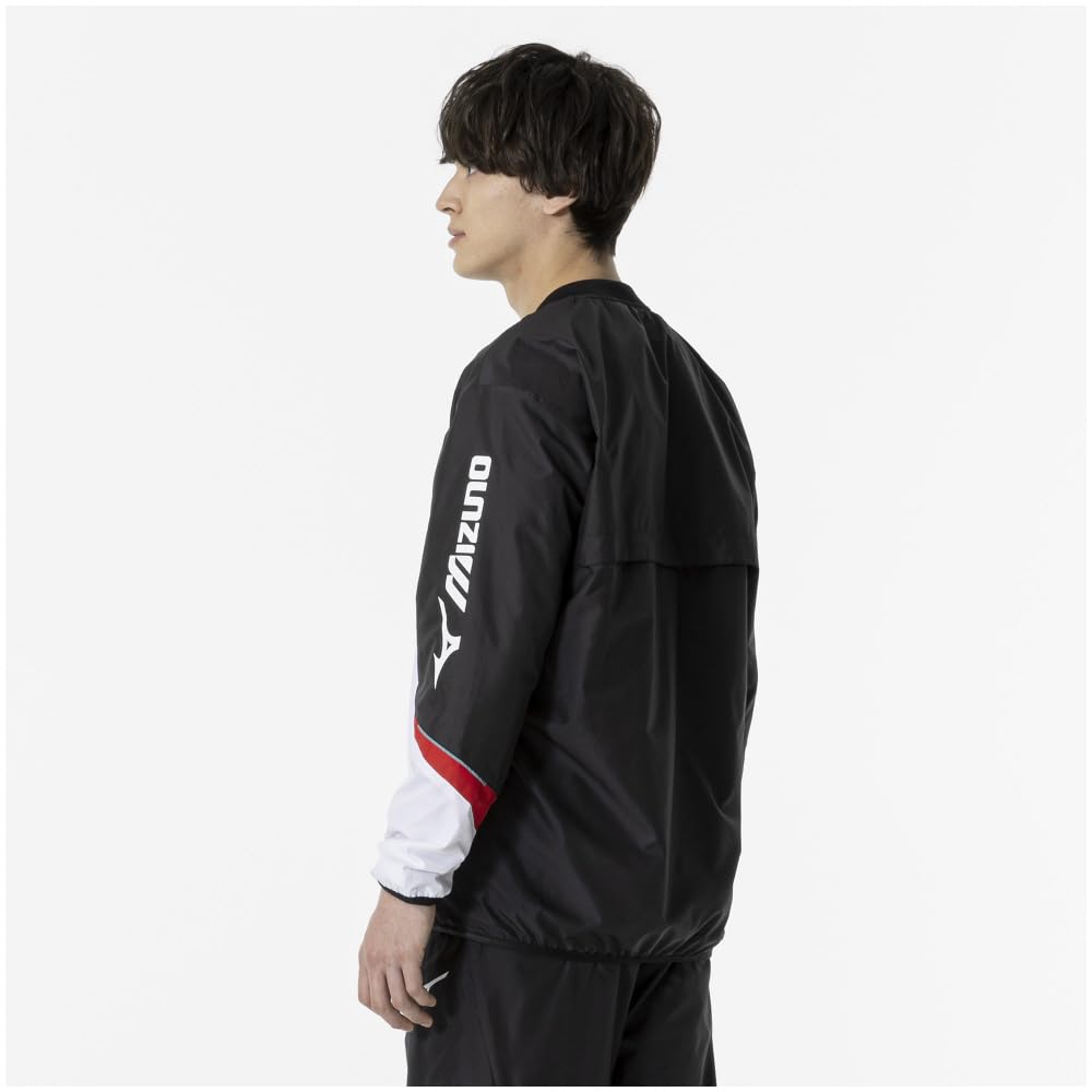 Tennis Windbreaker Standard Mesh Black X Size L Shirt, Water-Repellent, Silhouette, Lining, 62MEA504, Red,