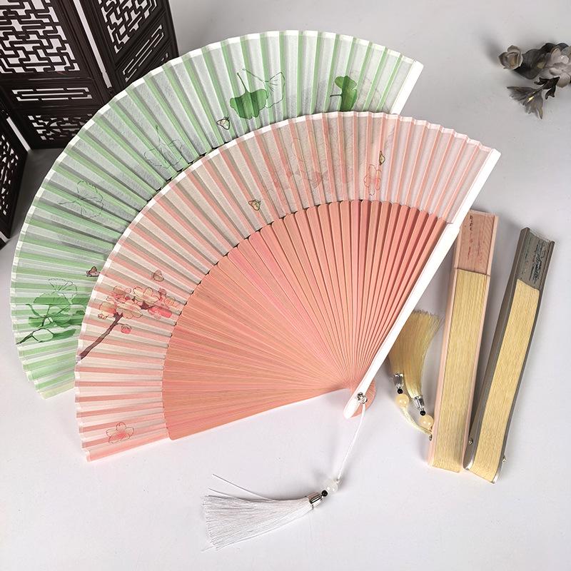 Portable Chinese Qipao Dance Fan: Small, Carry-On, Hollowed-Out Folding Design