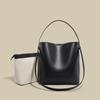 Leather Women's Bags New Trendy Fashion Casual Niche Tote Bags Large Capacity Shoulder Cowhide Commuter Bucket Bags