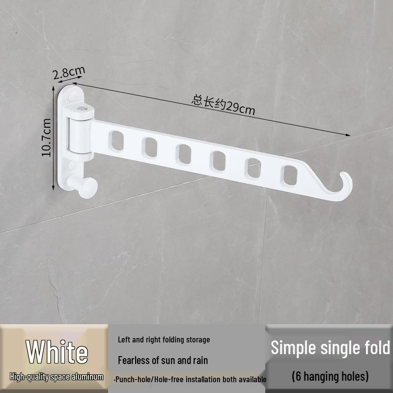 Wall-Mounted Retractable Aluminum Clothes Drying Rack for Balconies and Dorms