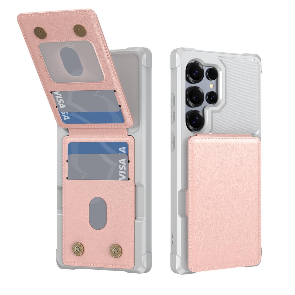 Custodia per Samsung S26 S25 S24 S23 S22 ultra Porta carte integrato cover protettiva in pelle copertura completa tinta unita Anti-Impronta