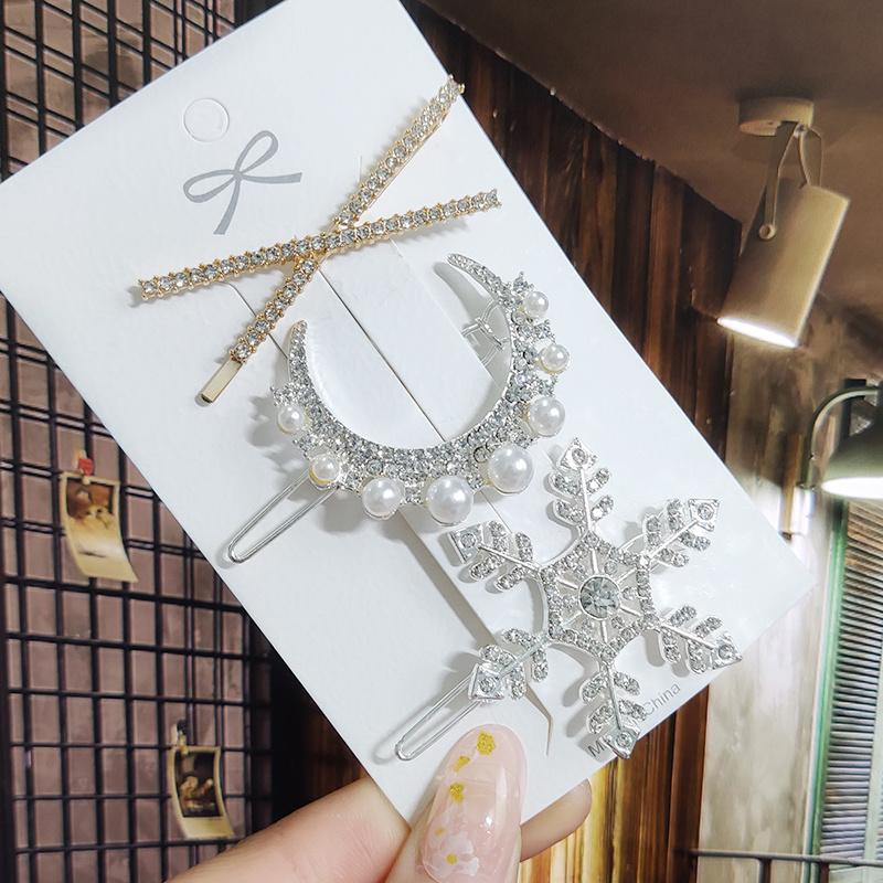 Kristall für Frauen Koreanische Neue Haarnadeln Mädchen Geometrische Perlen Haarspangen Mode Haarklammer Seitenclip Haaraccessoires