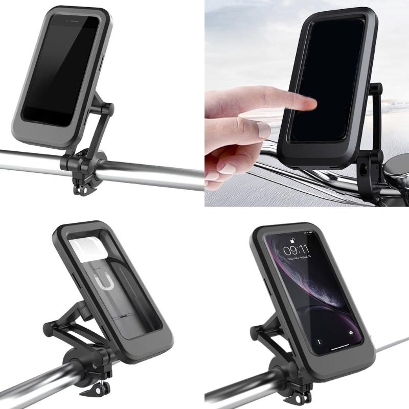 Universal Motorcycle Phone Holder Waterproof Not Vibration Handlebar Mobile Phone Mount Adjustable Height for Bicycles