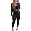 Stilvolles Streetstyle Damen 3-teiliges Set: 3D-Druck Weste, Strickjacke & Leggings für Frühling/Herbst