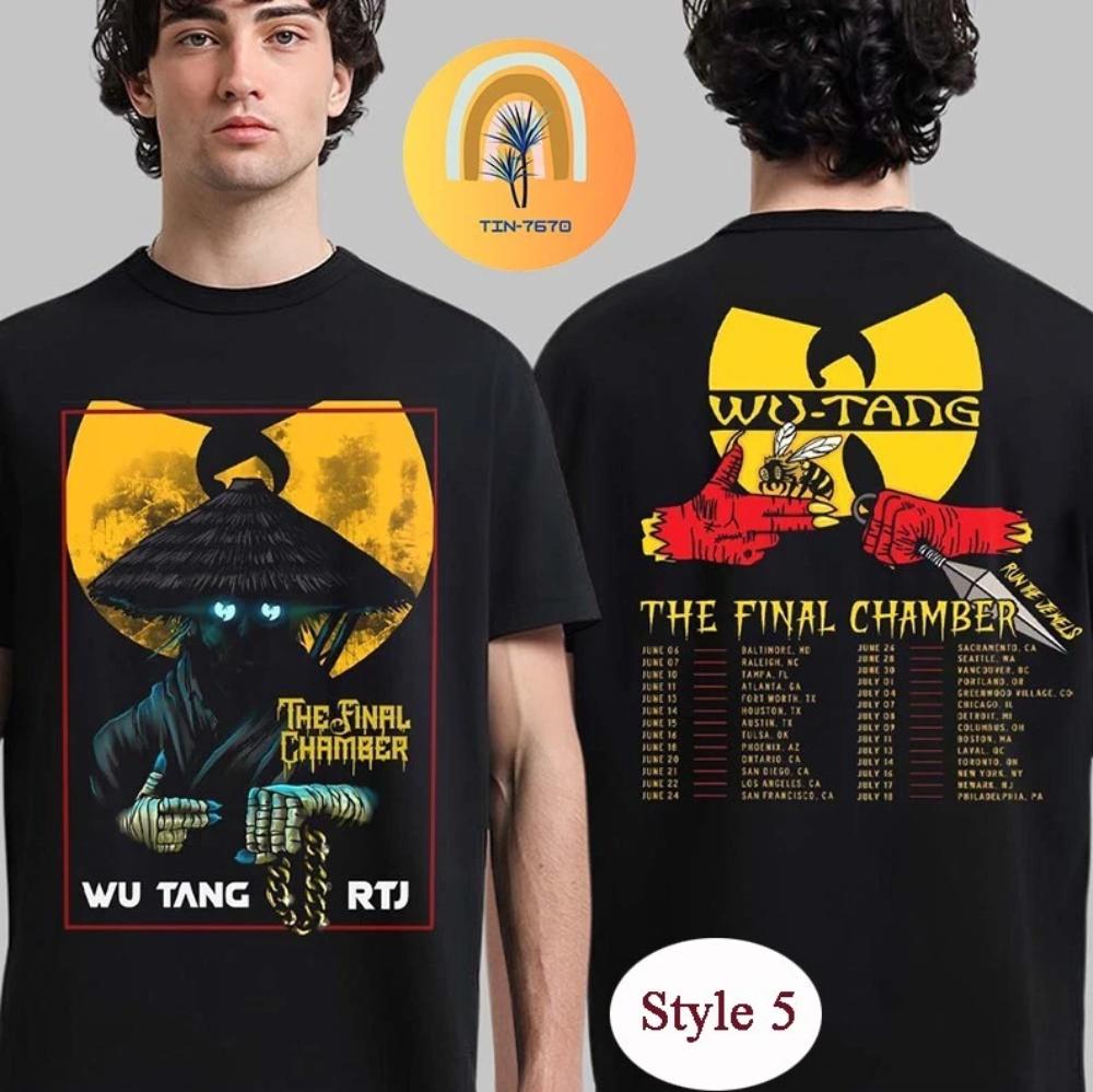 

Двусторонняя футболка с принтом The Final Chamber Wu Tang Forever Tour 2025, S-4XL - Свободная, удобная и повседневная футболка 4XL