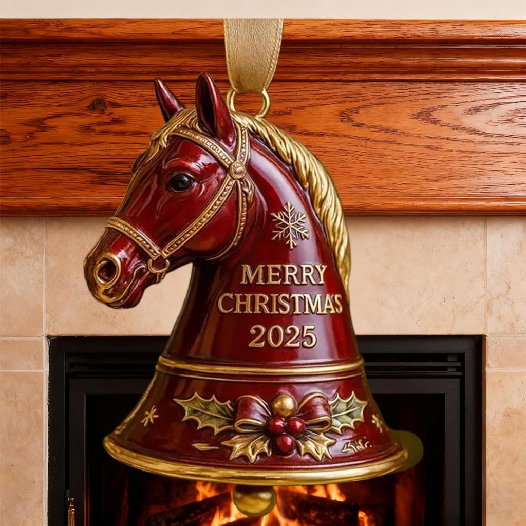 Christmas Ornaments Seasonal Decor Festive Keepsake Handmade 3D Horses Bells For Friends Family Holiday Indoor Outdoor Wall