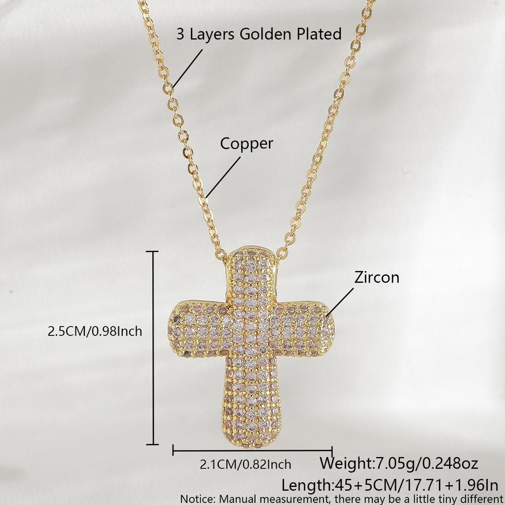 Jewelry Bubble Cross Chubby Pendant Necklace Collar Chain
