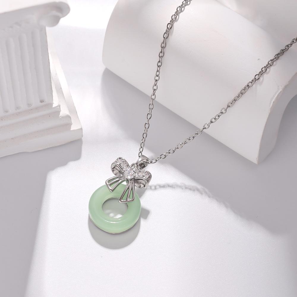 Kadın Lüks Titanyum Çelik Kolye Ucu Klavikula ve Uzun Kazak Kolyesi - Niş Tasarım