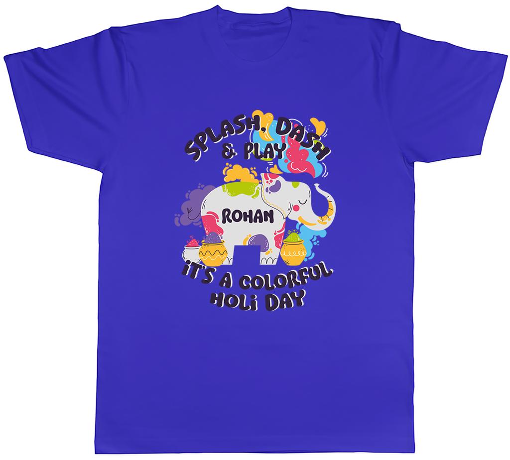 Personalised Holi Festival Splash Dash Play Unisexs TShirt Tee Gift Top