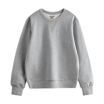 Rundhals-Pullover Einfarbig Verdickend und Samt Hellgrau Pullover für Männer und Frauen Im Herbst und Winter