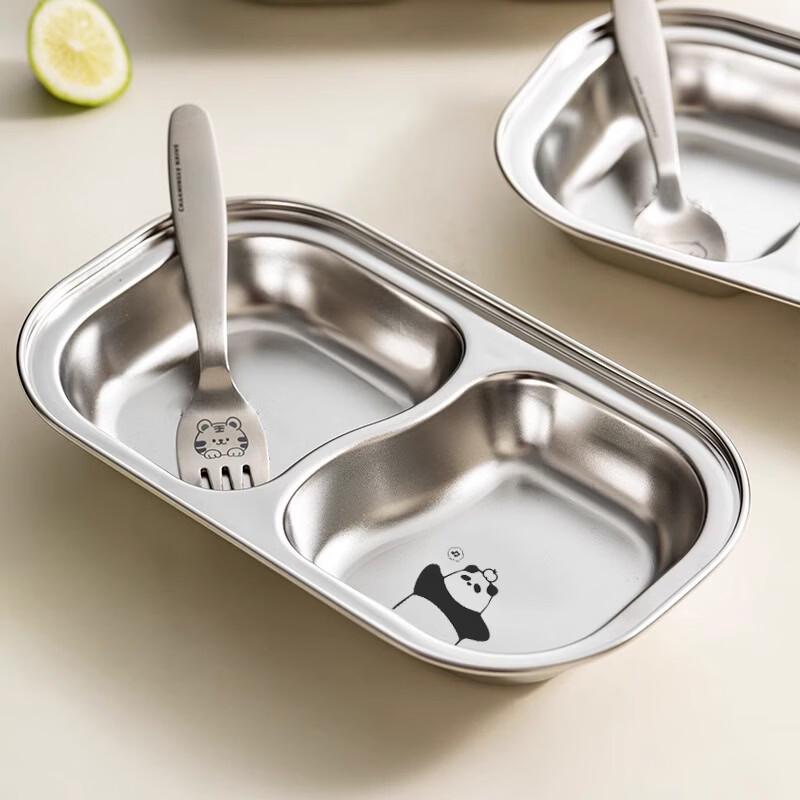 ZISIZ Stainless Steel Divided Meal Plate