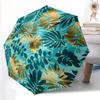 1pc Tropical Leaves Pattern Automatic Opening/Closing Folding Umbrella with 11 Ribs, Plastic Handle, Windproof Portable Sunshade Umbrella Y250726051