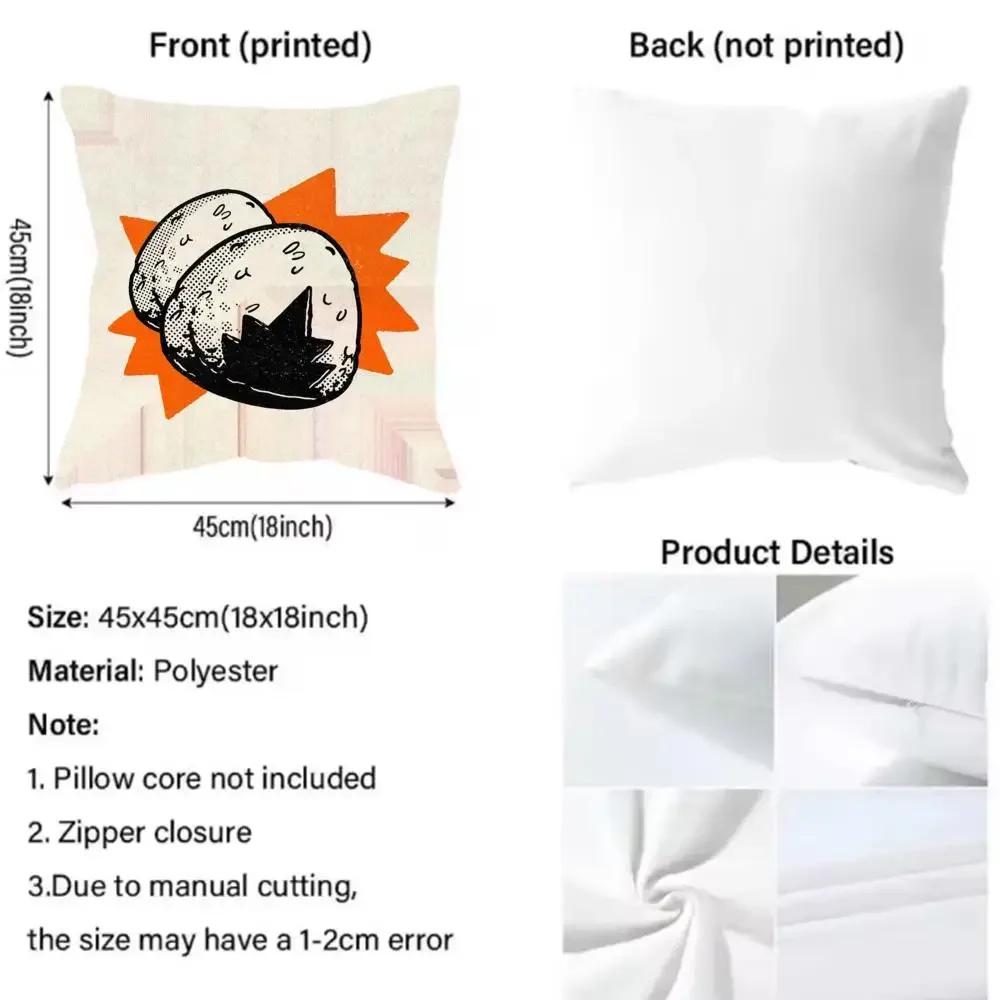 Takoyaki Japanese Food Cushion Cover Pattern Printed Pillowcase for Living Room Sofa Cushion Cover & Bedroom Decor