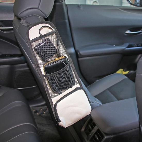2Pcs Car Storage Bags Multi-Pocket Design Large Capacity Zipper Design Universal Automobile