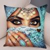 Beautiful Lady Pillow Case Decor Colorful Masked Woman Pillowcase Super Soft Plush Cushion Cover for Sofa Home Car Xcm