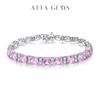 ATTAGEMS 925 Silver Jewelry Original Created Blue Spinel Bracelet 1.0CT Tennis Bracelets For Women Luxury Gift Wedding Authentic