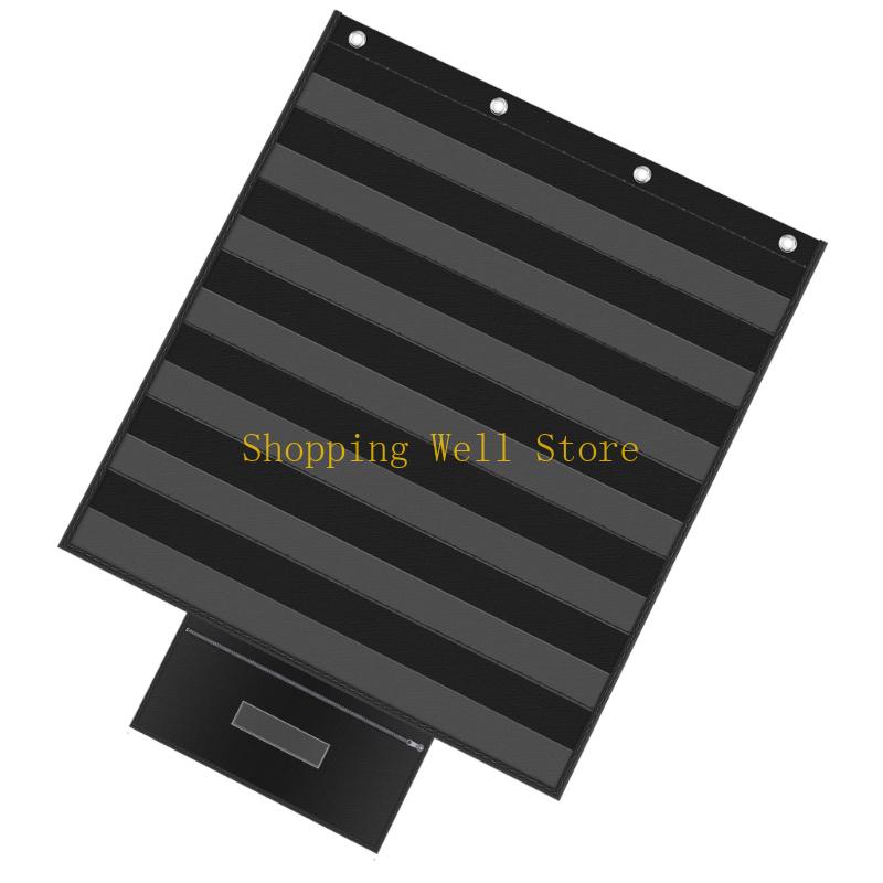 KX4B 7 Row Wall Hanging Pocket Chart For Interactive Learning And Concept Display