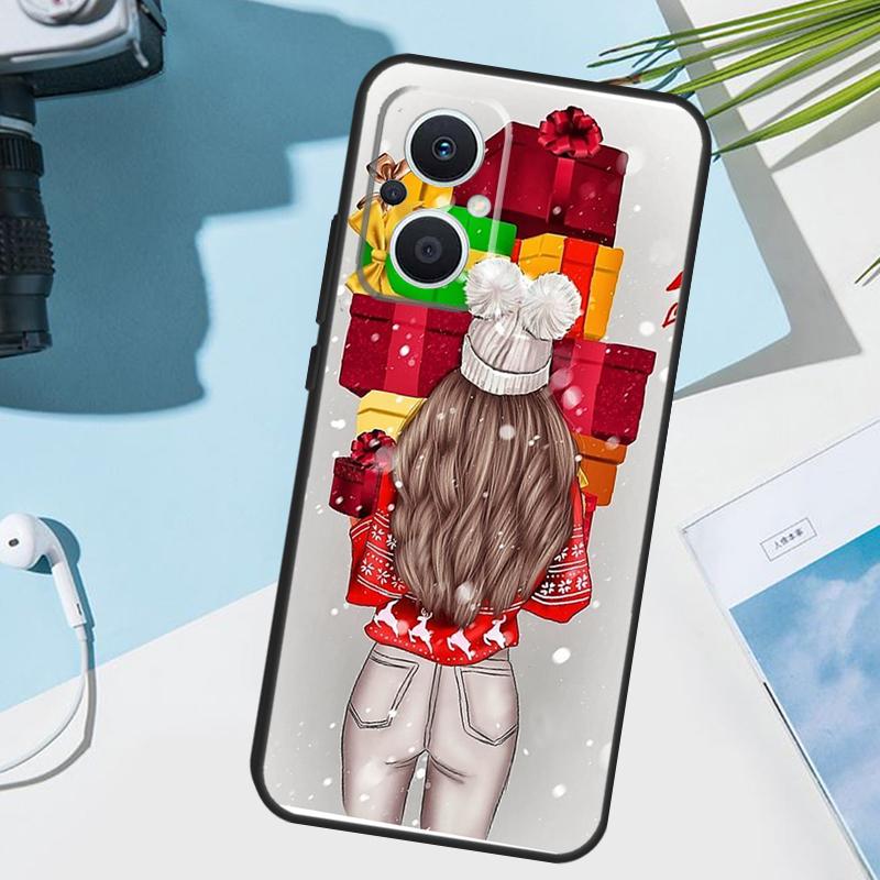 Fashion Girl Merry Christmas Cover For OPPO Reno 11 Pro 10 12 13 14 14F 13F 12F 11F 7 8 Lite OPPO Find X6 X5 X8 X9 Pro Case