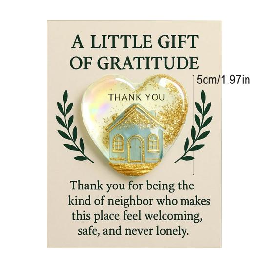 Yousheng Thank You for Being The Kind of Neighbor Gift Little Heart Pocket Hug Token with Inspirational Card Appreciation Gifts for Neighbors