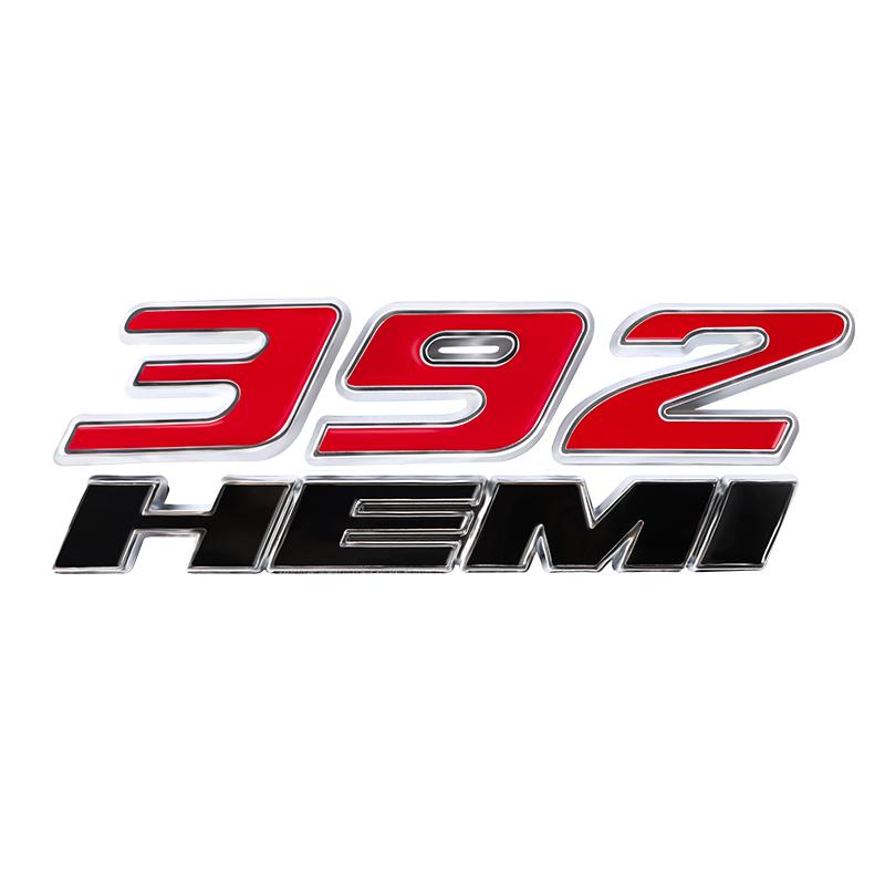 1 Stück 3D Metallaufkleber Auto Kofferraum 345 392 HEMI Emblem Plakette Für Dodge Challenger Ram Charger Caliber Journey Caravan Chrysler Dart