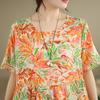 DIMANAF New 2026 Women Plus Size Summer Casual Long Dress Cotton Loose Oversize Floral Print Beach Sundress