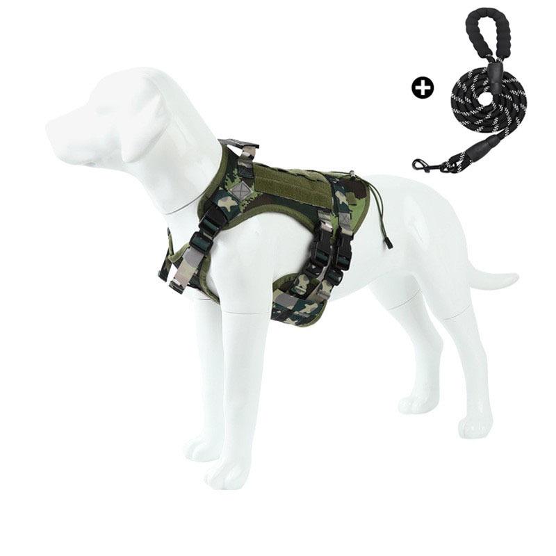 Water-Repellent Tactical Dog Harness & Leash for Medium/Large Dogs