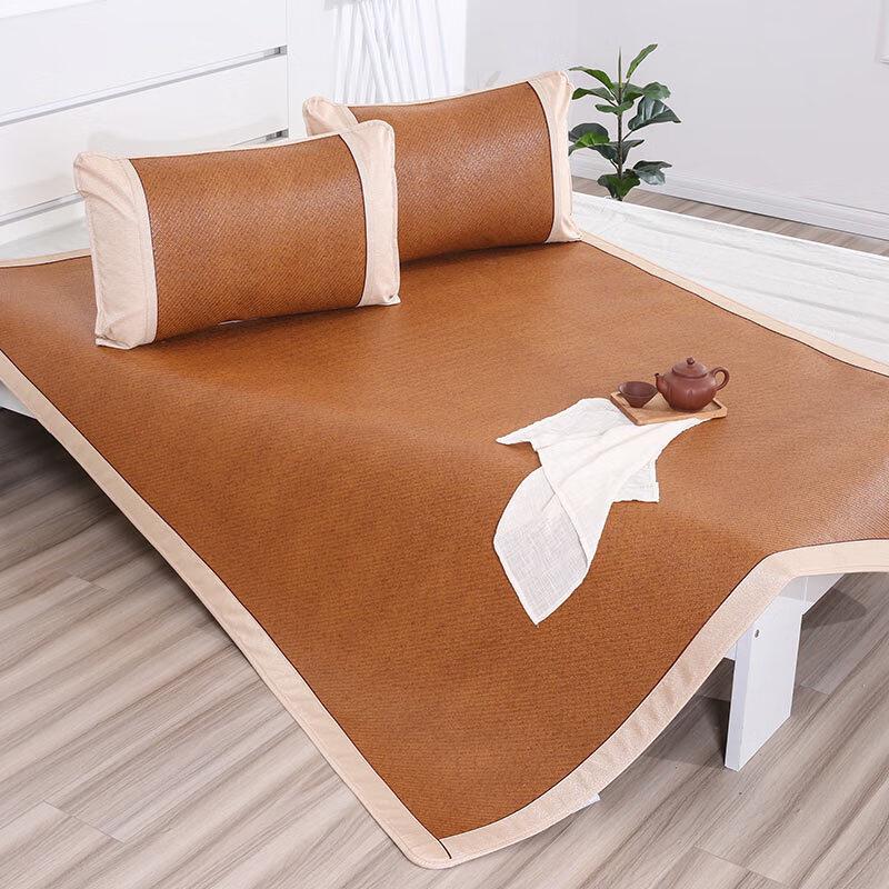 Summer Double-Sided Rattan & Ice Silk Cooling Mat Set