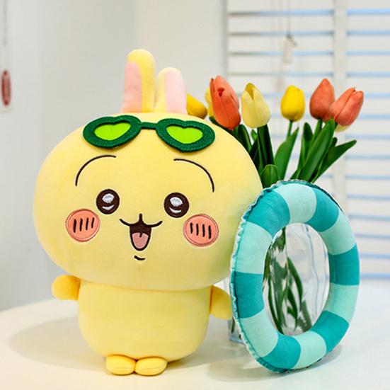 Summer Cat Plush Toy with Sunglasses And Float, Large Soft Pillow Stuffed Animal, Cuddly Beach Doll for Sofa, Gift for Girls