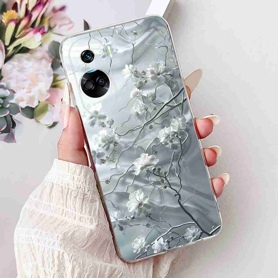 For Huawei Honor 90 Lite Case New Painted Flowers Soft Silicone TPU Cover For Honor 90 Lite CRT-NX1 6.7" Shockproof Phone Cases