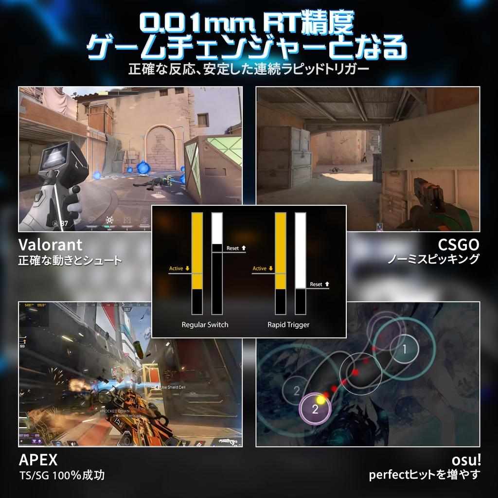 MAMBASNAKE x ATTACK SHARK eSports Rapid Trigger Tastatur und Maus 8K Gaming Tastatur und Maus RT Genauigkeit Magnetisch 3 Kabellos Magnetische Tastatur