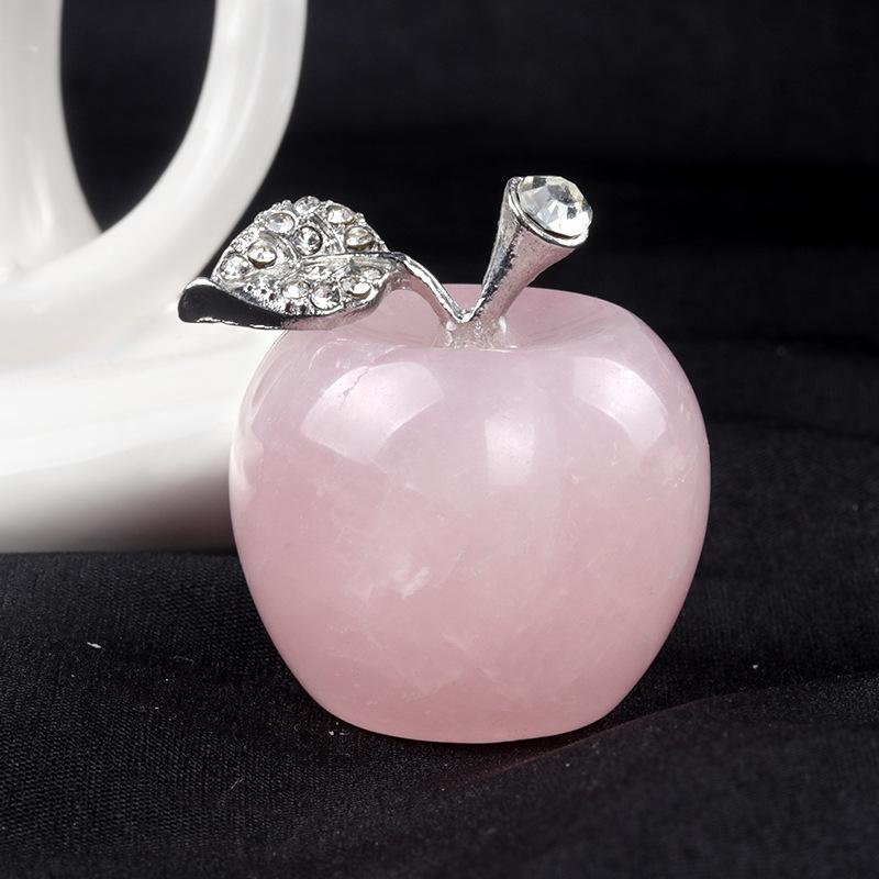 1742-30mm Big Apple Natural Crystal Stone Ornament for Christmas