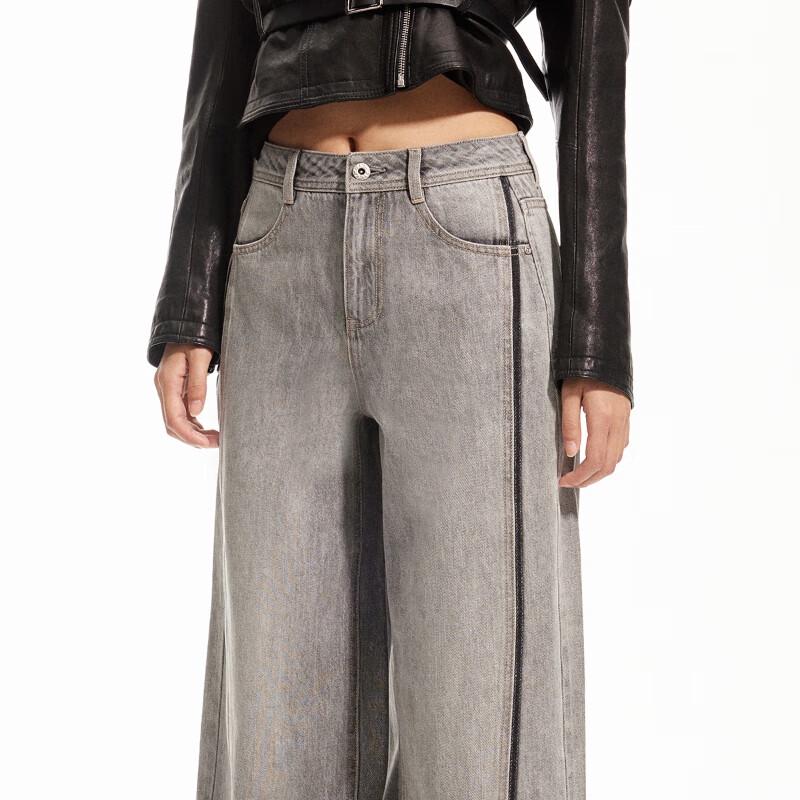 ONLY Women's Color-Block Washed Straight Jeans