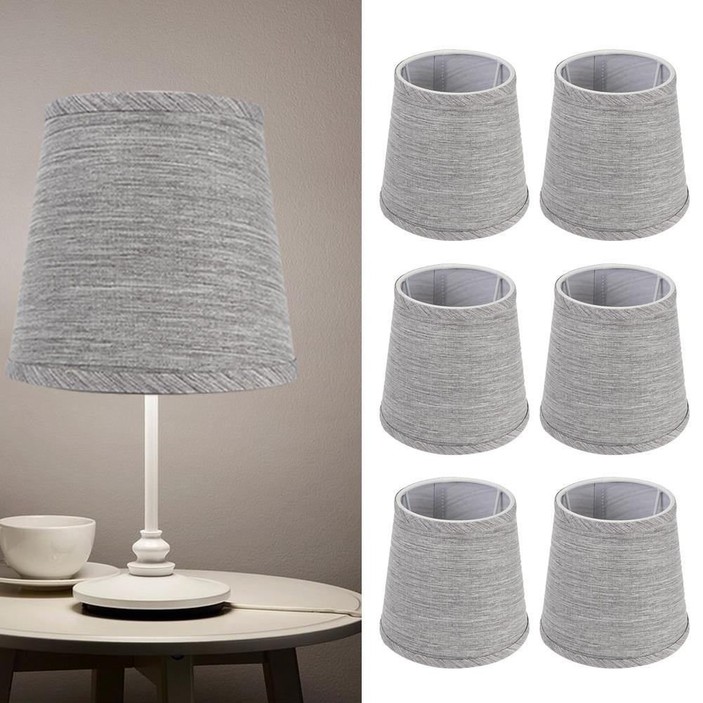 6Pcs Lampshade Modern Light Cover Fabric Inner Film European Style for Chandelier Wall Lamp W/E14