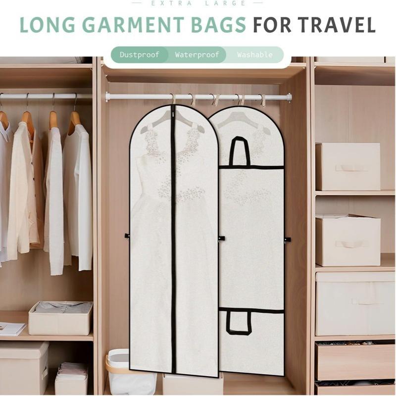 60x180cm Large Clothes Dust Cover for Suit Dress Jacket Coat Dustproof Protector with Travel Bag Design Wedding Dress Storage