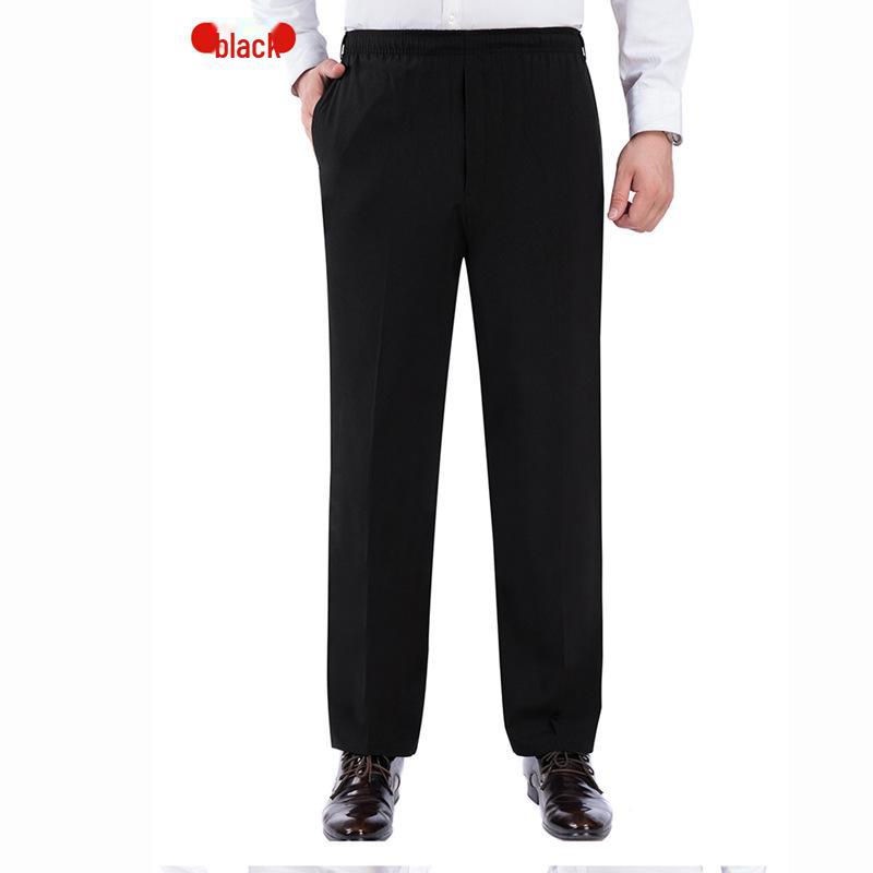 Breathable Elastic Waist Silk-Like Floral Casual Pants for Middle-Aged & Elderly