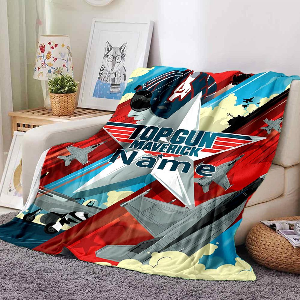 Customiz Name Personality Top Gun Maverick Blanket Soft &Warm Sofa Office Bed Travel Lunch Break Blanket, Gift Suitable All Seasons