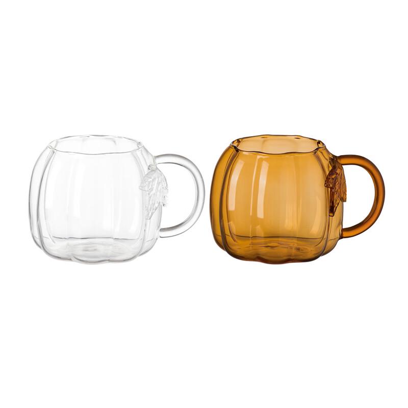 Colored Pumpkin Shaped Glass Breakfast Cup