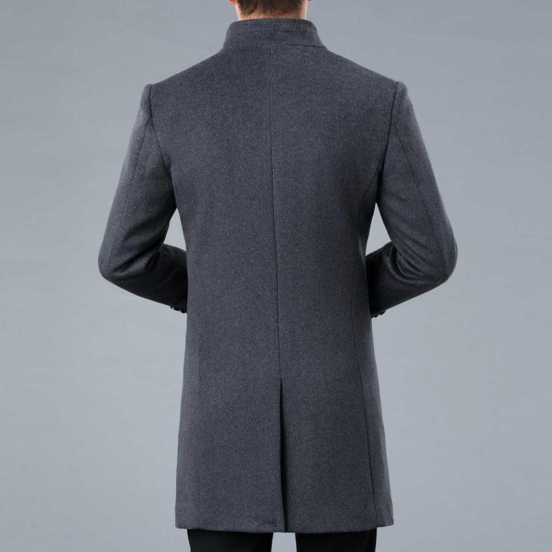 Woolen coat men's mid-length winter new style middle-aged men's wool coat autumn and winter daddy cashmere thick windbreaker